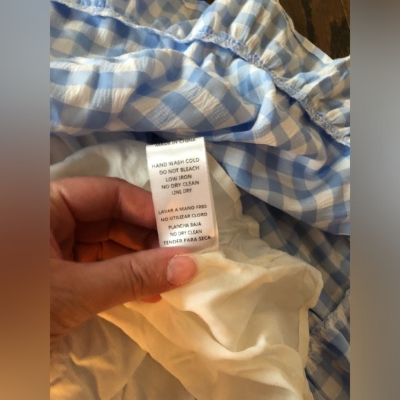 Mable Women’s M Blue/White Gingham Lolita Puffed Sleeve Cut-Out A-Line Dress EUC - Picture 8 of 15